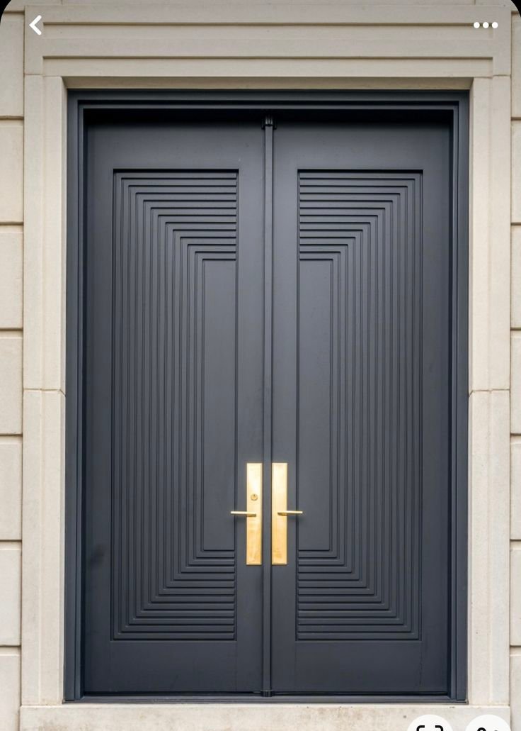 Detail of the ornate classical door handle and lock